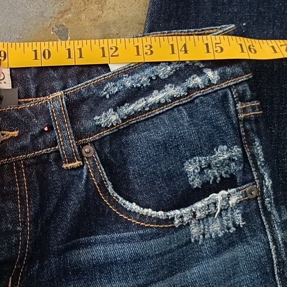 US27👖Buffalo David Bitton Mi-waist  Skinny Jeans - Dark Blue Distressed - Picture 6 of 12